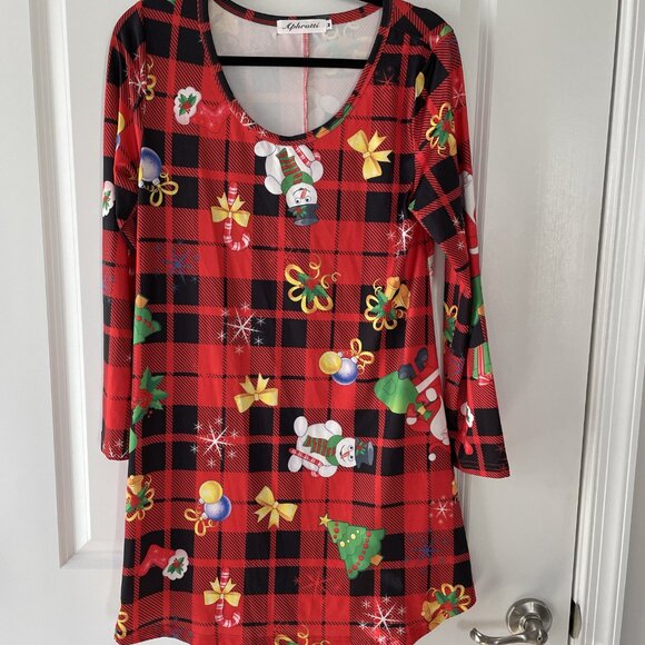 Long Sleeve Casual Funny Christmas Dress or Top Size Medium - Picture 2 of 8